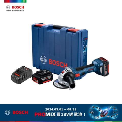 指定品登錄送電池BOSCH 18V 免碳刷 4英吋砂輪機 GWS 180-LI