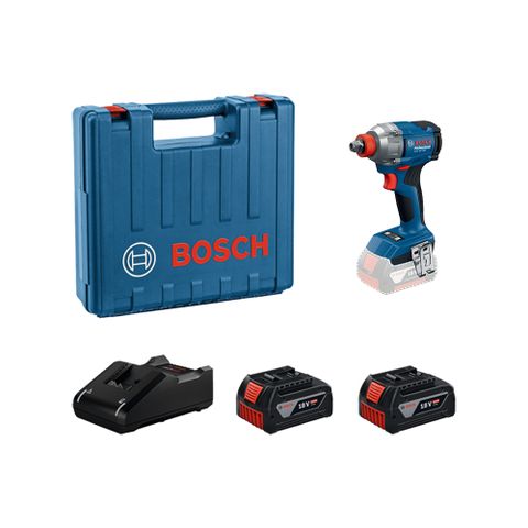 BOSCH 18V 免碳刷衝擊板手/起子機套裝 GDX 18V-285 (4.0Ahx2)
