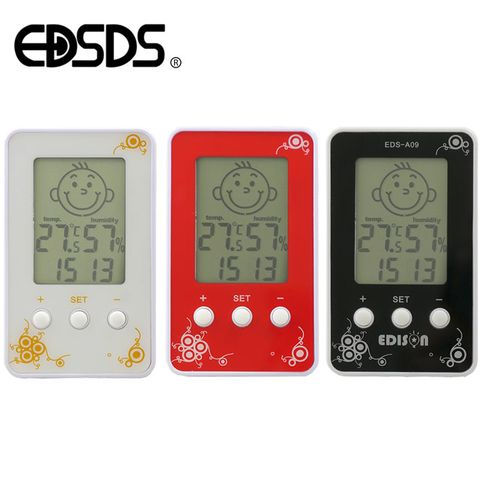 EDSDS液晶顯示溫溼度計電子鐘 EDS-A09 (三色) |冷暖先知|娃娃臉顯示|