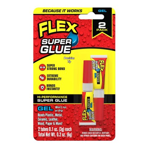 超強黏著力 獲UL認證Flex Super Glue飛速超級瞬間膠3g(膏狀)*2入 美國製造