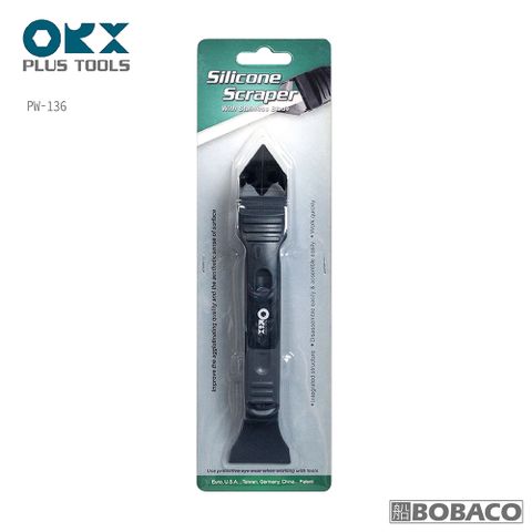 ORX 矽利康兩用刮除刀 不鏽鋼邊刀+塑鋼平頭刮刀 PW-136