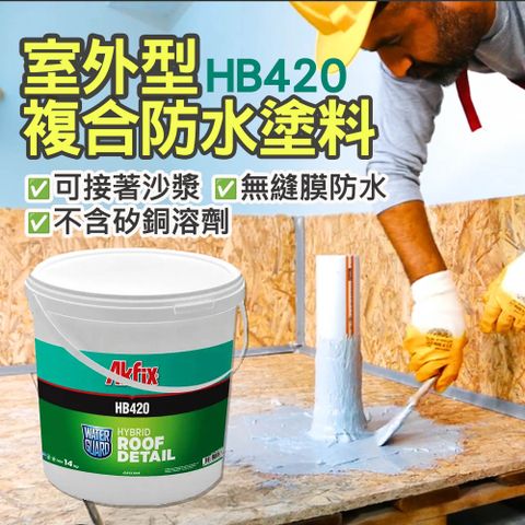 室外型複合防水塗層HB420外牆管線防水漆1公斤裝