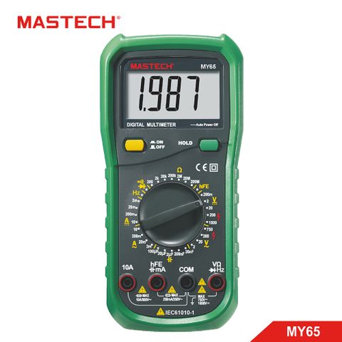 MASTECH 邁世 MY65 數字萬用表 hFE 二極體OCV3.0V 電容頻率測試