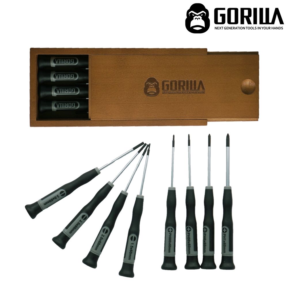 GORILLA 紳士質人手工具 高品質精密起子高質感木盒收納