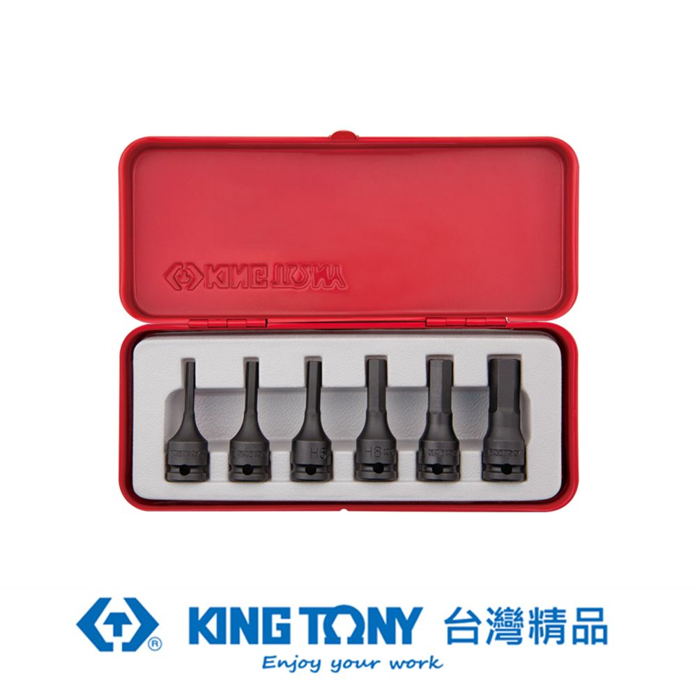 KING TONY 金統立工具  專業級工具 6件式 3/8 DR. 六角氣動起子頭套筒組 KT3406MP