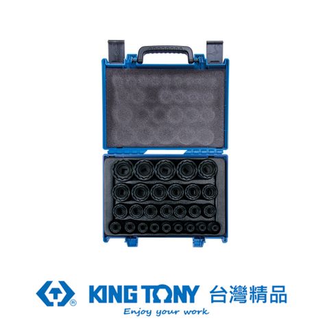 KING TONY 專業級工具 27件式 1/2 DR. 氣動十二角套筒組 KT4827MP