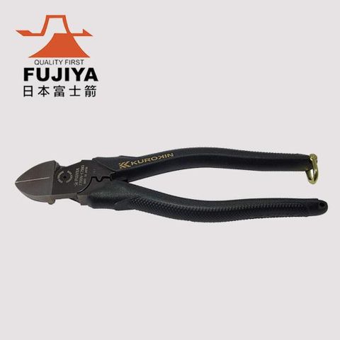 FUJIYA 富士箭 強力型斜口鉗-偏芯薄刃175mm(黑金)- 7700N-175BG