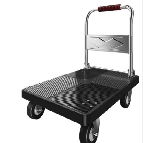 【藝啟】小推車 拉貨手 推車手 拉車 折疊便攜 搬運家用 拖車平板車 取快遞 小拉車黑車板70*50cm