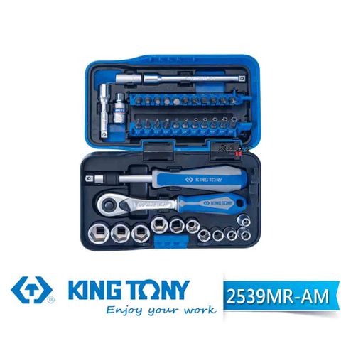 KING TONY 金統立工具 39件式 1/4" DR. 綜合套筒組套 2539MR-AM