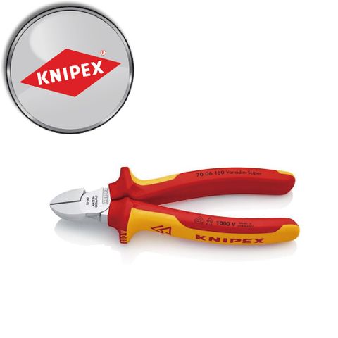 KNIPEX 凱尼派克 德泰通路優質嚴選德國  絕緣斜口鉗160mm 7006160SB