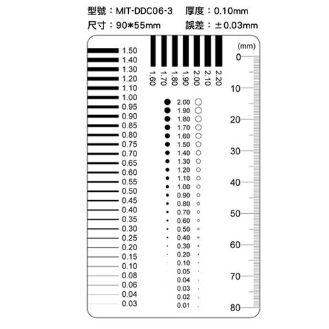 3號規格 點規 污點卡 水泥裂縫規 菲林尺 污點卡 點規線規 高透明 菲林尺 外觀對比 污點規 黑點卡 裂縫檢測 異物卡 透明尺 透明菲林尺 污點裂縫對比尺 品管工程師對照卡 630-DDC06-3