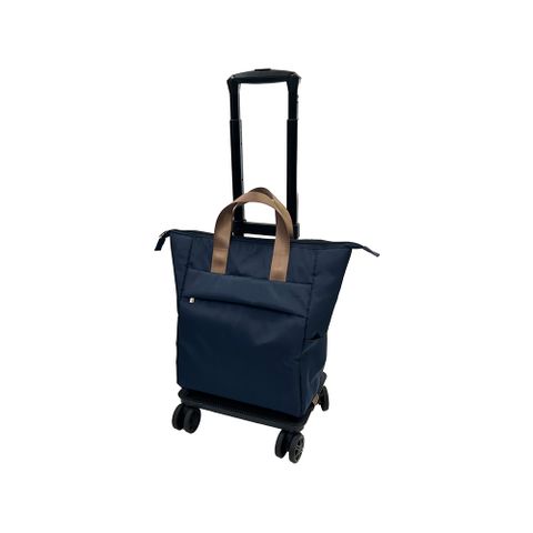 【日本cocoro】豹紋印花多功能保溫保冷四輪摺疊購物車-18L