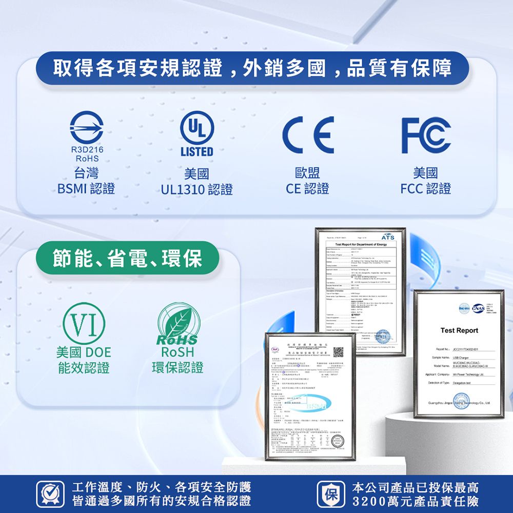 EZ CHARGER 易智快充 30W USB快充插座面板(AC插座+30W USB快充插座x2)鋼化玻璃外蓋