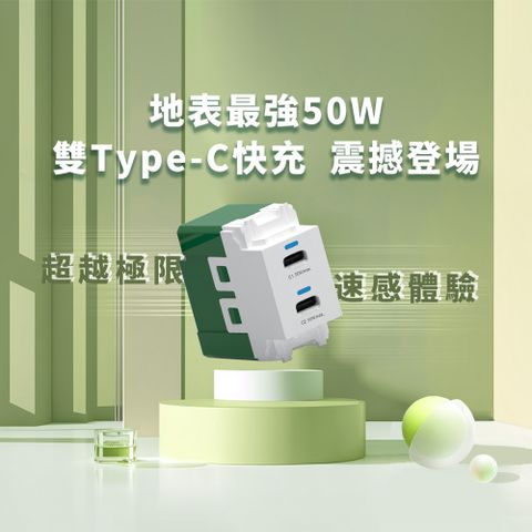 EZ CHARGER 易智快充 50W USB(TYPE-Cx2)快充模組 for Panasonic 國際牌各系列面板