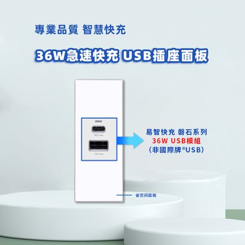 EZ CHARGER 易智快充 國際牌 Panasonic 省空間白色面板-磐石36W USB(A+C)