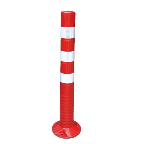 彈力警戒桿 道路警示柱 彈力柱 路障錐 反光標誌樁 防撞柱 交通設施 反光立柱 紅白色 180-WB755