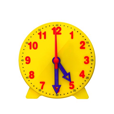12小時 三針連動 時鐘教具 認識時針分針秒針 鐘表數學 培養時間觀念 幼兒園教具 數字教學時鐘 兒童學鐘錶 180-CTA312