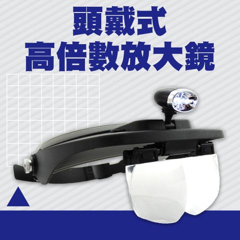 高亮度頭戴式放大鏡 附照明燈放大鏡 帶燈放大鏡 眼鏡式放大鏡 嫁接睫毛工具 頭盔式大鏡 165-MS6