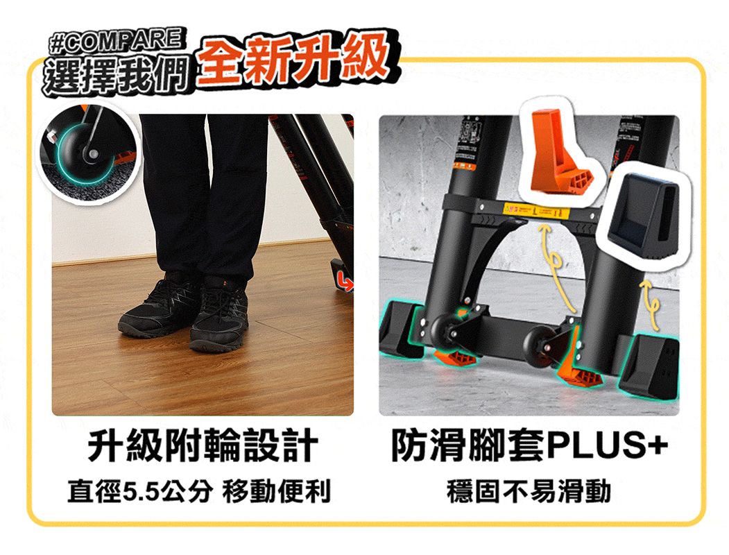 #COMPARE選擇我們全新升級升級附輪設計防滑腳套PLUS+直徑5.5公分 移動便利穩固不易滑動