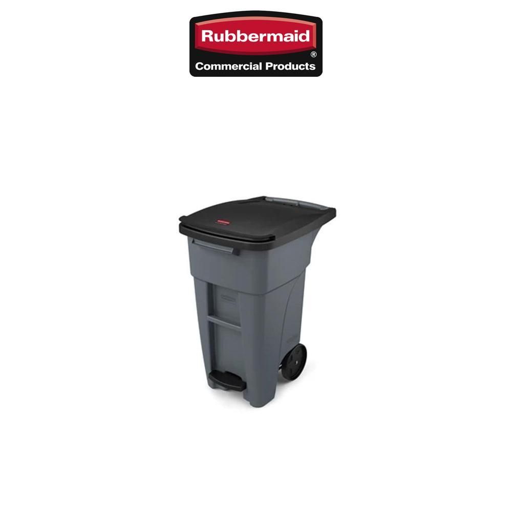 Rubbermaid 樂柏美   BRUTE腳踏式可推垃圾桶 120L 灰色 1971944