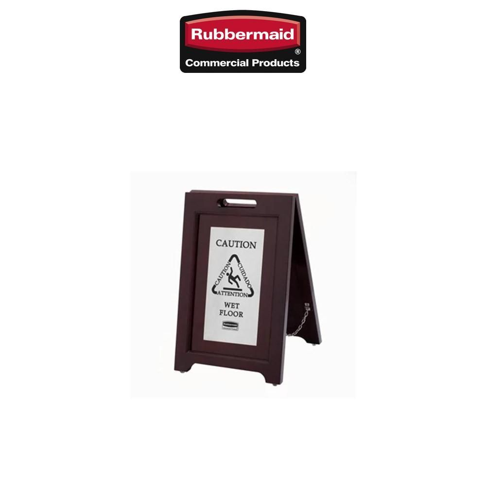 Rubbermaid 樂柏美   木質安全告示牌 銀色  1867508