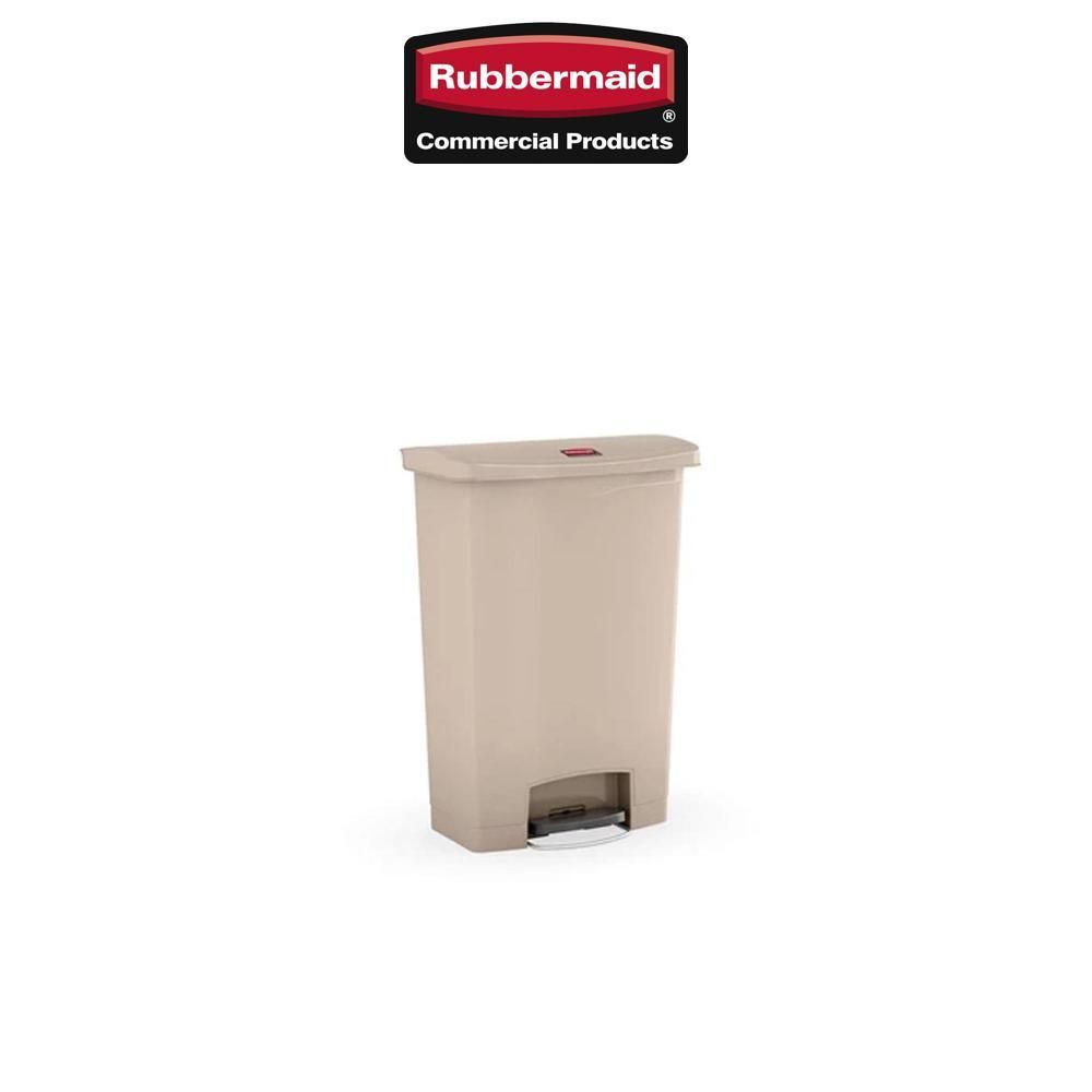 Rubbermaid 樂柏美   前踏式垃圾桶 90L 米色 1883552