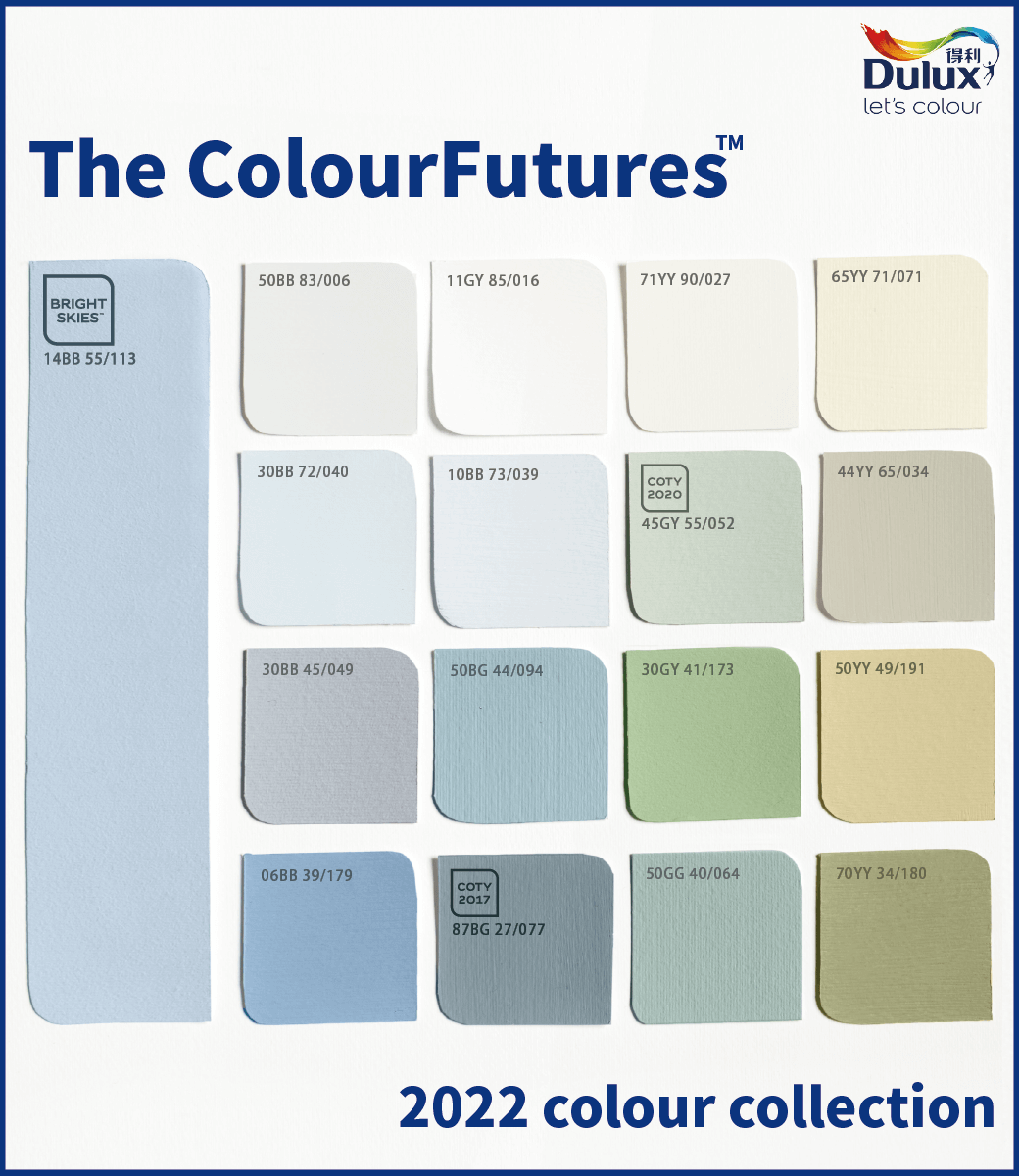 The ColourFuturesBRIGHTSKIES14BB 55/113得利Duluxlets colour50BB 83/00611GY 85/01671YY 90/02765YY 71/07130BB 72/04010BB 73/039COTY202045GY 55/05244YY 65/03430BB 45/04950BG 44/09430GY 41/17350YY 49/19106BB 39/179COTY201787BG 27/07750GG 40/06470YY 34/1802022 colour collection