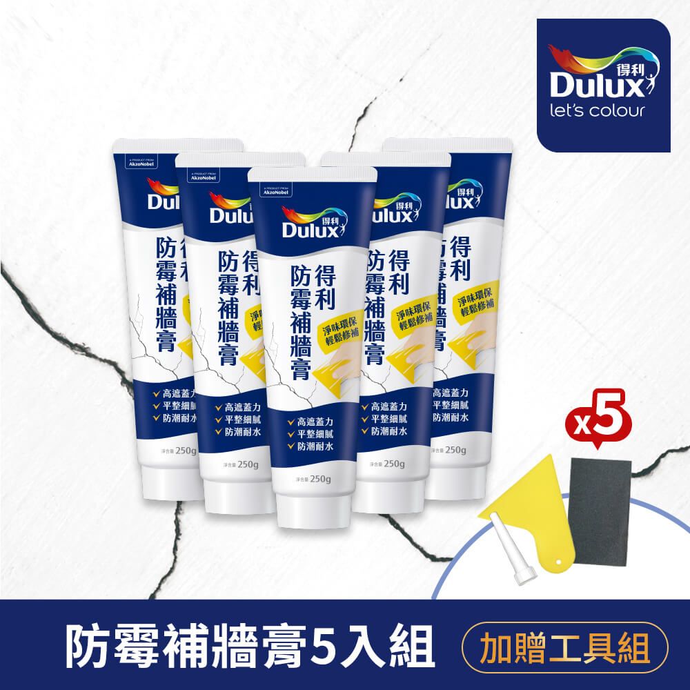 Dulux 得利塗料 A888 防霉抗菌補牆膏 5入組裝