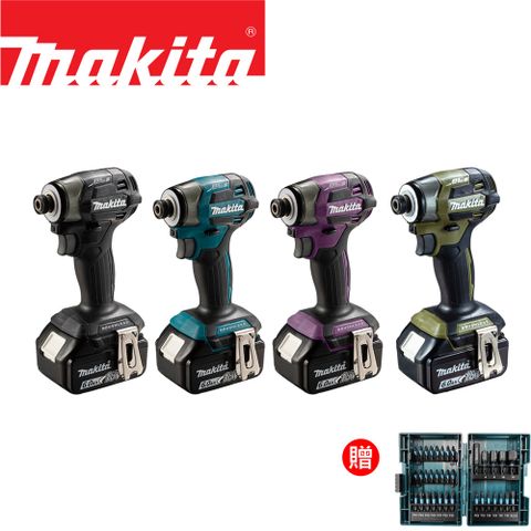 Makita 牧田 18V鋰電無刷衝擊起子機 DTD173(雙電6.0AH)~加䁬起子頭35件組(E-06638)