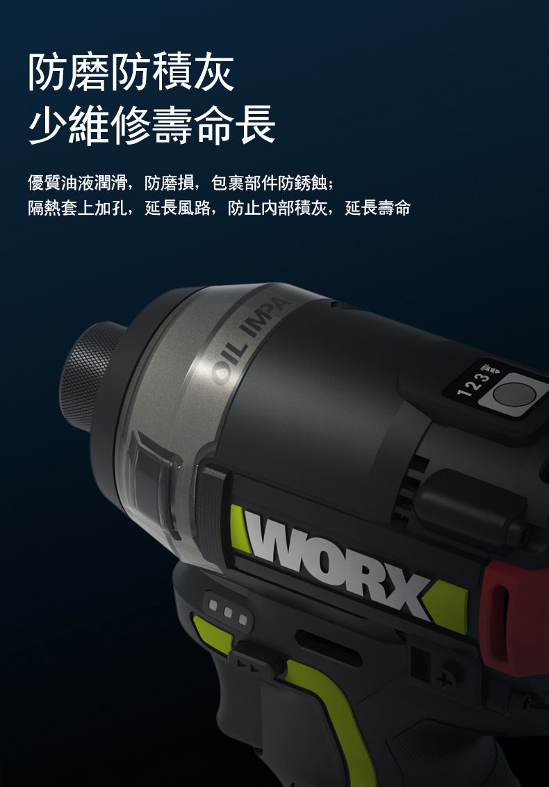 防磨防積灰少維修壽命長優質油液潤滑,防磨損,包裹部件防銹蝕;隔熱套上加孔,延長風路,防止内部積灰,延長壽命OIL IMPA123