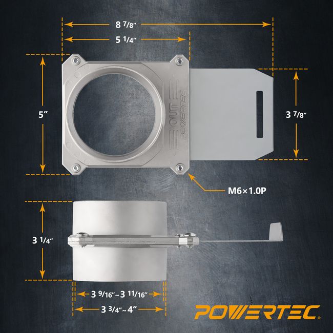 Powertec 美國 70326 鋁製自清氣密吸風閘 4吋 逆止閥