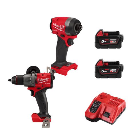 Milwaukee美沃奇 M18 無刷起子機電鑽雙機組 FPP2A3-502