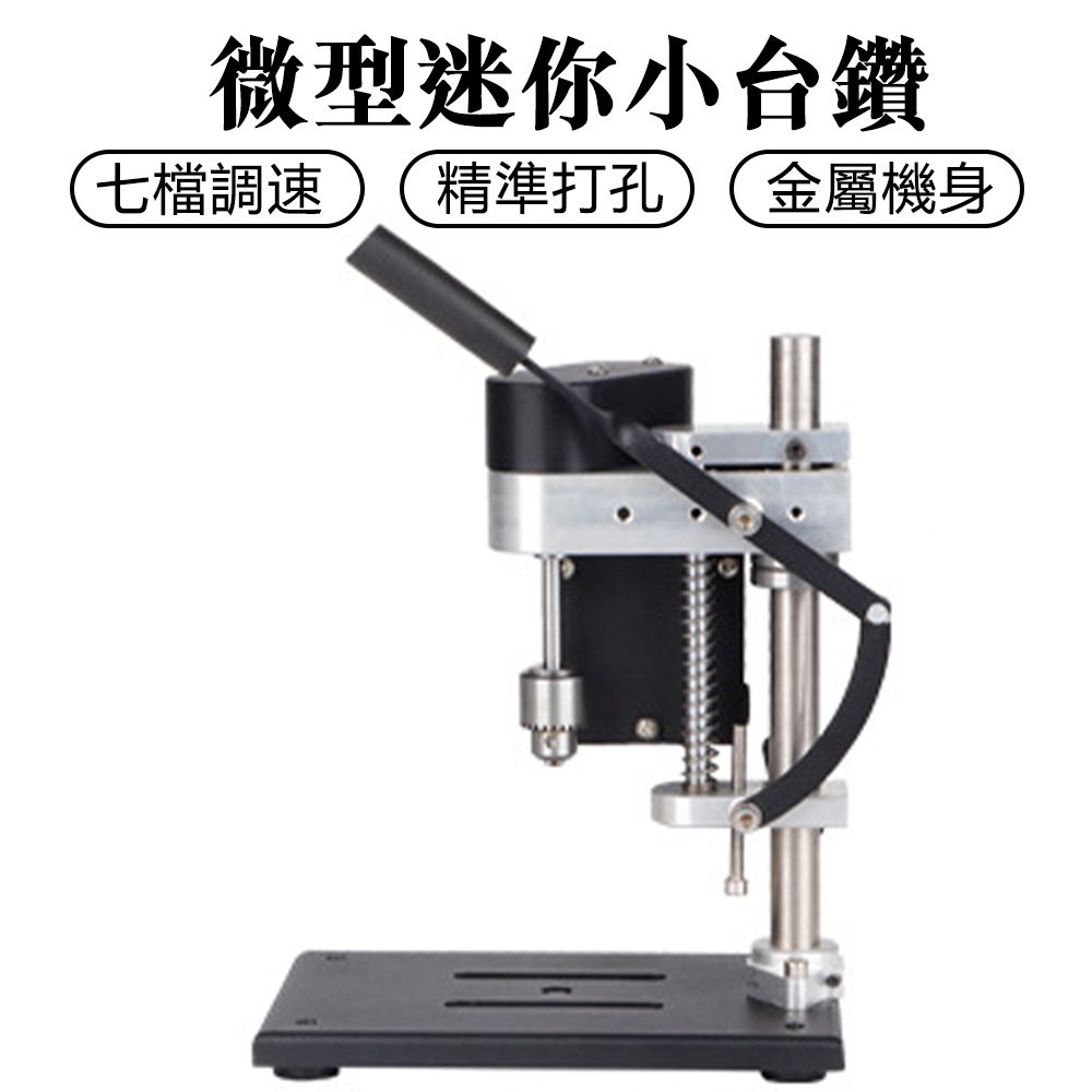  【龍祥光電】微型迷你台鑽 小型直流調速電鑽 打孔機 家用鑽床 精密電動鑽台(795電機JT0豪華版)