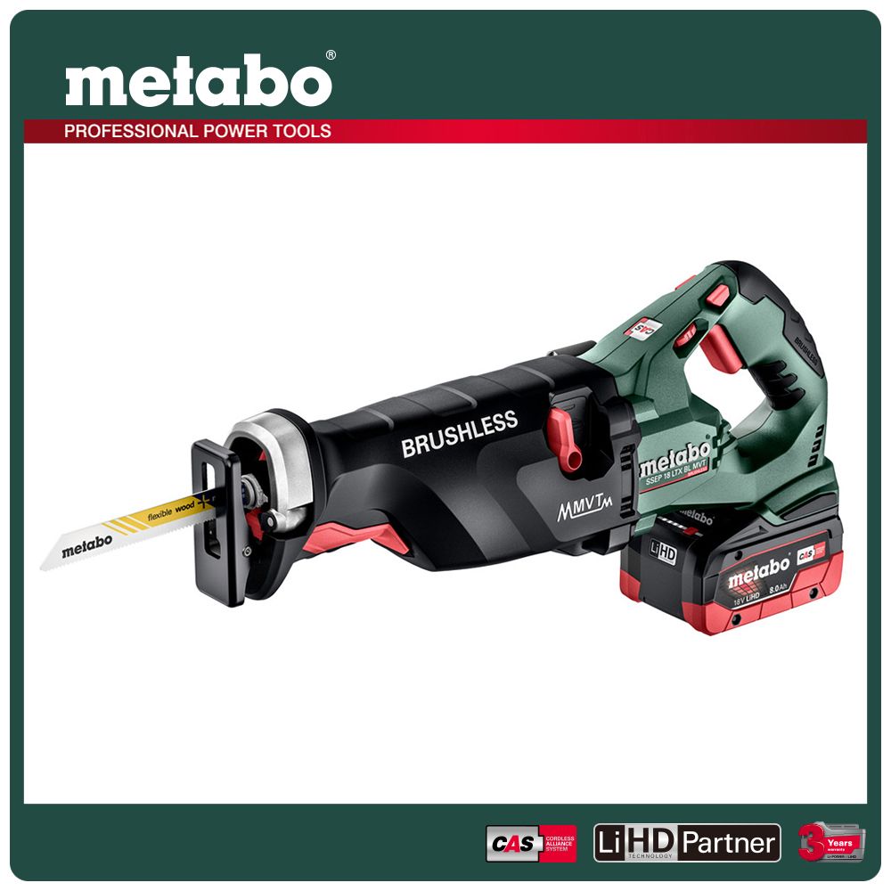 metabo 美達寶   18V鋰電無刷超重型軍刀鋸 5.5HD雙電套裝組 X  SSEP 18 LTX BL MVT