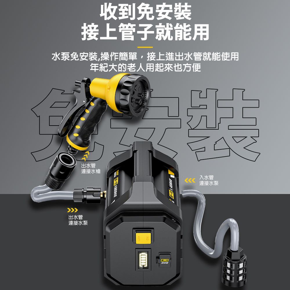  博奧菲 528AH澆水機 抽水機 鋰電抽水泵 清洗機 自動抽水泵 10米防爆管