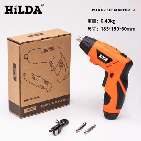 HILDA 希爾達 [ DC tools ] 迪西電動工具 系列 4.8V 電動起子經濟套裝組 橘色HL48-PO