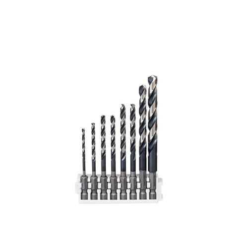 BOSCH 博世 8件組 HSS 鐵工鑽頭 1/4吋六角柄(2.5-8.5 mm)