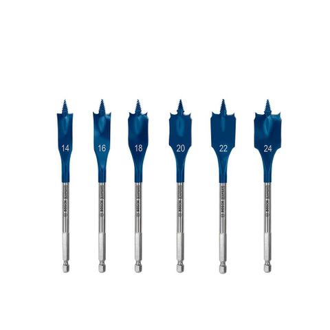 BOSCH 博世 超耐久6件式扁平鑽頭帆布包套裝 Ø 14/16/18/20/22/24 mm