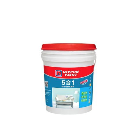 Nippon Paint 立邦 5合1內牆乳膠漆 平光 5加侖裝