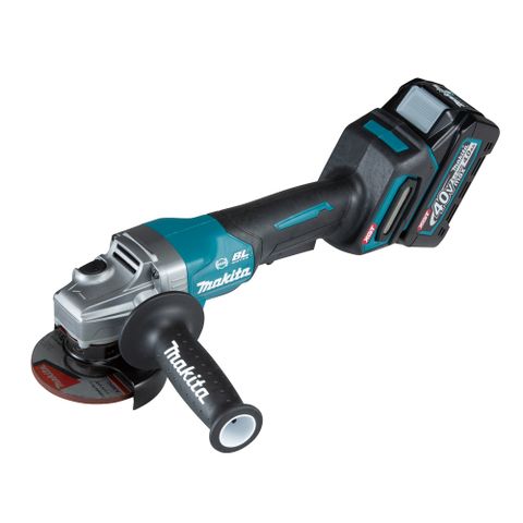 MAKITA 牧田 40V充電無刷砂輪機 －100 mm/ 煞車/扳機 4.0Ah雙電組 GA011GM201