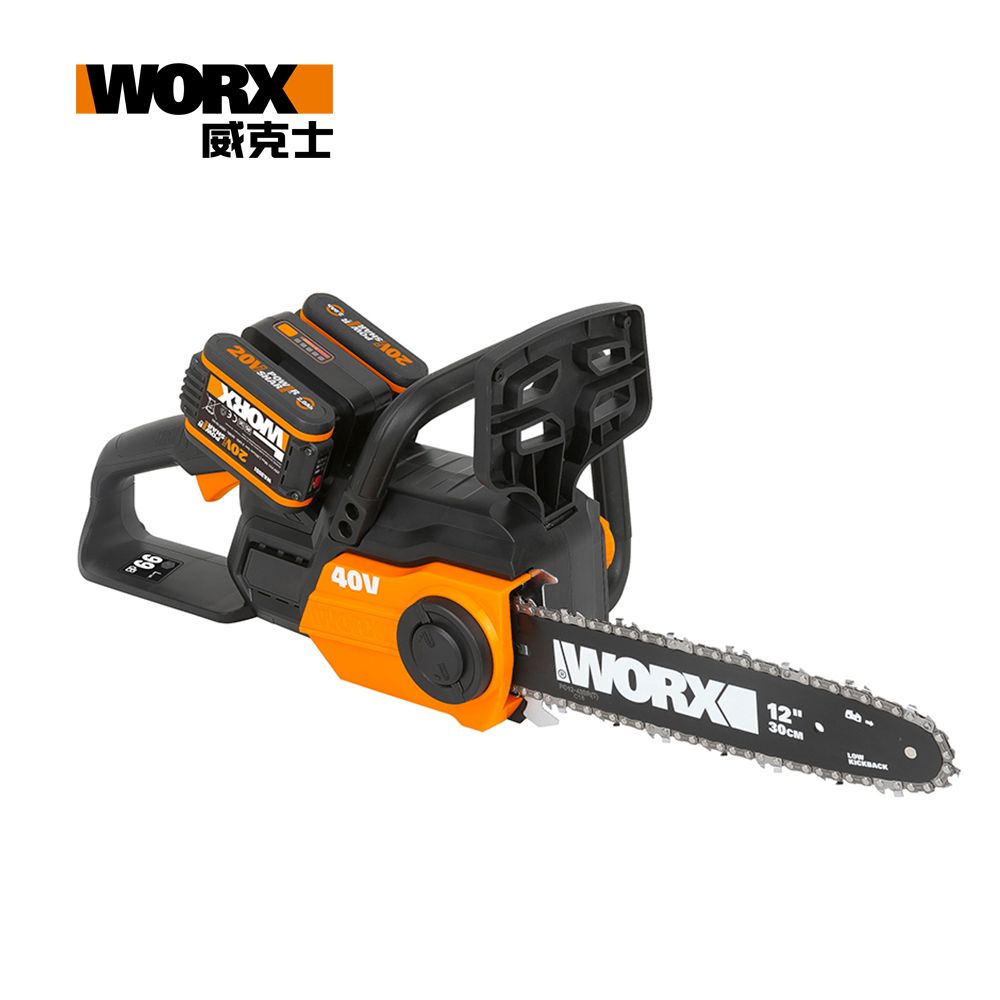 WORX 威克士 40V 30cm 鋰電鏈鋸機 雙電池 WG381E.1