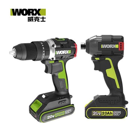 WORX 威克士 20V 無刷鋰電衝擊起子機 + 電鑽組合 (WU369.2+WU291D.9) WU291-1