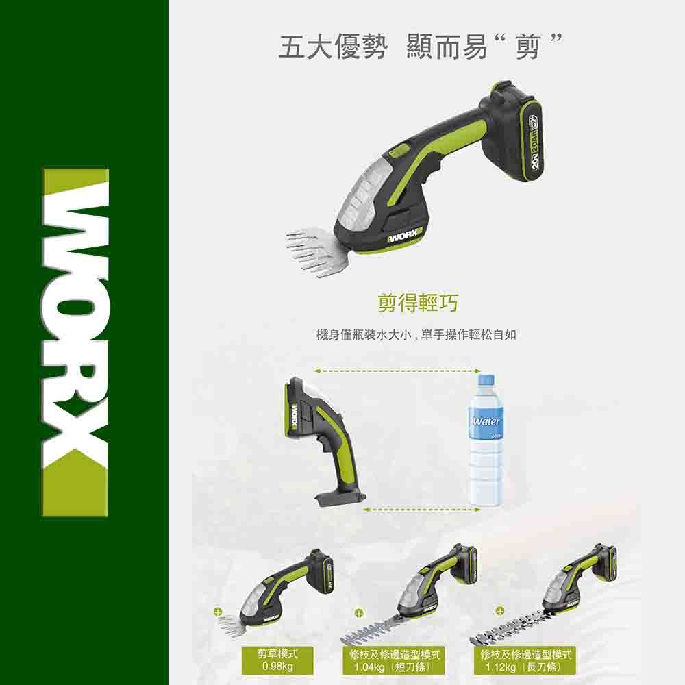 WORX 威克士   20V 鋰電園藝剪草機 空裸機 WD801.9