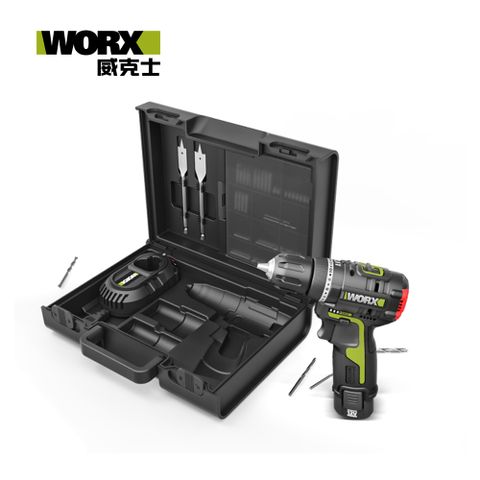 WORX 威克士 12V/10mm無刷鋰電2段速衝擊電鑽 81附件套裝 WU131X.5
