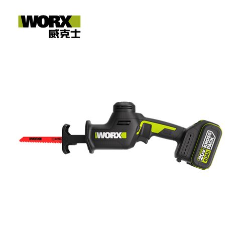 WORX 威克士 20V 26MM 無刷鋰電軍刀鋸 雙4.0電池(WU500.1)