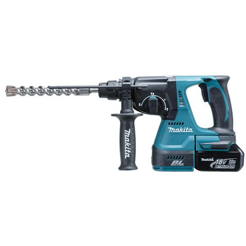 MAKITA 牧田 18V 24mm充電式無刷鎚鑽 (含集塵器) 6.0Ah雙電套裝組 DHR242RGEW