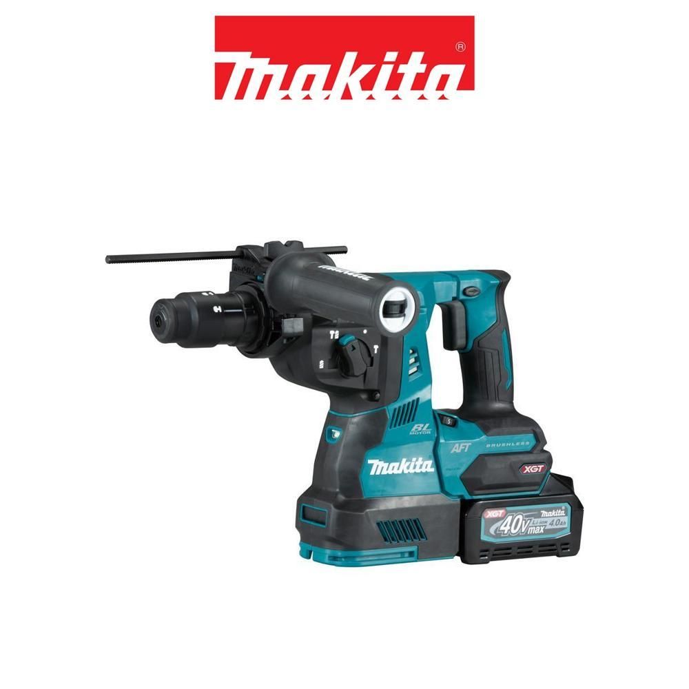 Makita 牧田   40V充電式無刷四溝鎚鑽 兩用夾頭 4.0Ah雙電組   HR002GM201