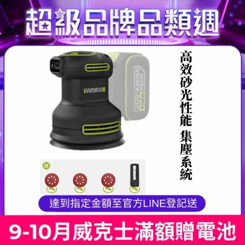 WORX 威克士 20V 無刷鋰電圓砂機 空機 WU657.9