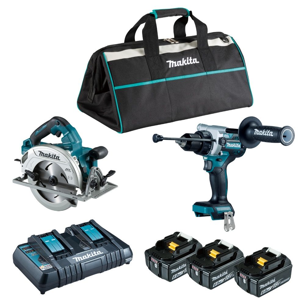 Makita 牧田   DLX2442GX1 18V無刷雙機組DHP486+DHS780(6.0A*3)