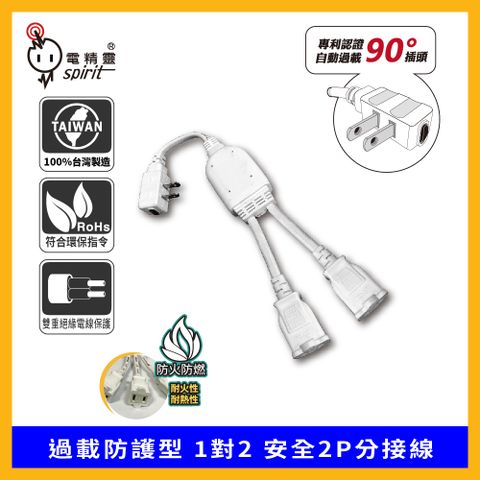 spirit 電精靈 C112 過載防護型 1對2 安全2P分接線